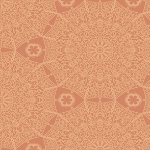 Sweet Summer Lace Mandalas-Burning Sand Orange-Art Nouveau Palette-XL Scale