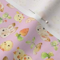 Small Scale bunnies and chicks pink