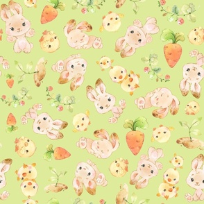 Large Scale bunnies and chicks pale green