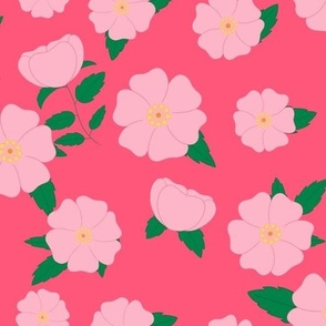 Wildflower Delight: Sweet Briar Rose Flowers in Pink 