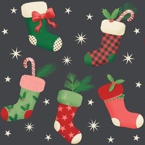 christmas stockings - black
