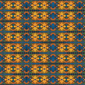 Tribal Geometric in Gold and Blue © Gingezel™ 2013