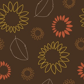 Sunflower outline pattern