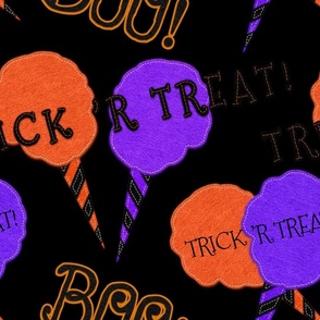 FELT-HALLOWEEN Trick 'r Treat Cotton Candy Orange Purple Black
