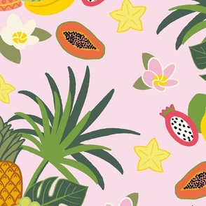 Tropical Fruit | multi color | pink  | extra large