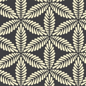 Deco Fractal Flora Geo - Black and Cream - Large