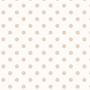 Dotty: Pale Brown & Cream Polka Dot, Beige Dotted