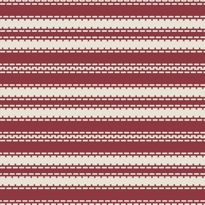Horizontal stripes french linen red cream