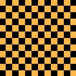 Orange and black Checkered checks for Halloween