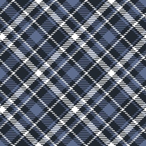 Blue Nova Retro 70s tartan diagonal