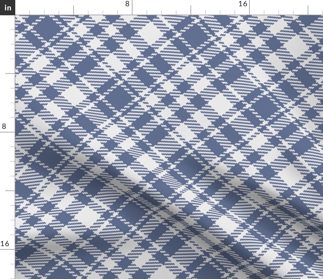 Blue Nova simple Tartan white diagonal