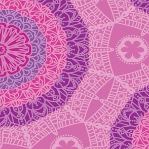  Sweet Summer Lace Mandalas-Multi-color-Amethyst Illumination Palette-Jumbo Scale Half-drop