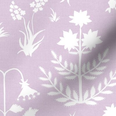 Mughal Field Silhouette in Lilac and White