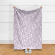 Mughal Field Silhouette in Lilac and White