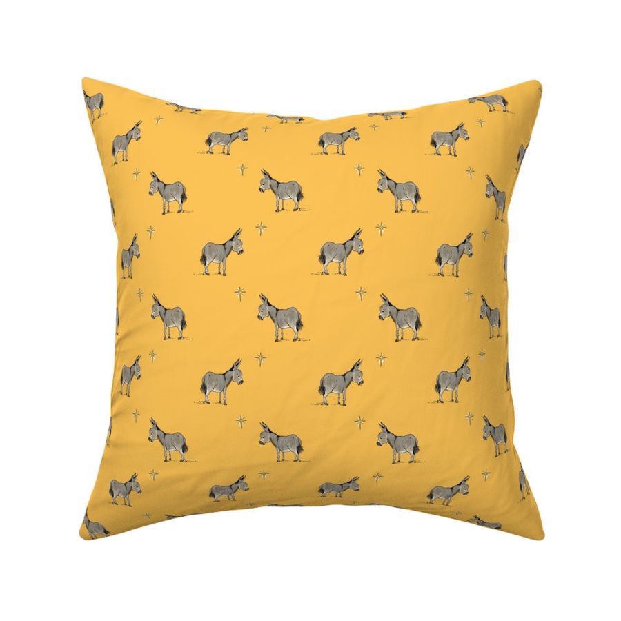 SMALL - Little Donkey on Golden yellow