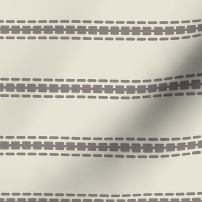 Horizontal thin stripes french linen neutral cream greige