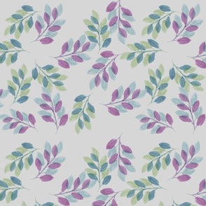 Non directional wallpaper Watercolor leaves in muted tones