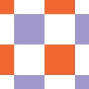 Purple and Orange Checkered checks for Halloween