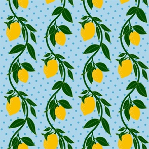 Hanging Lemons-Light Blue