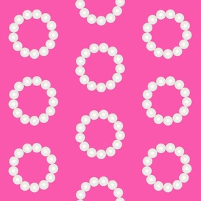 pearl ring - bright pink