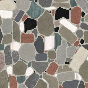 Mixed Stones Wallpaper Halfdrop Repeat