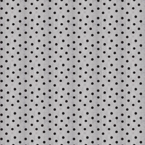 Black Watercolor Dots-on gray linen (small scale)