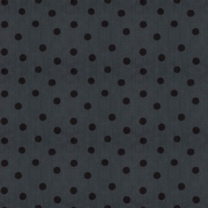 Black Watercolor Dots-on dark slate gray (medium scale)