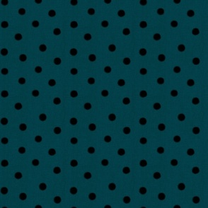 Watercolor Dots-dark teal on dark teal (medium scale)