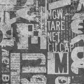 Grunge Typography Urban Style With Letters And Numbers In Neutral Grey Large Scale