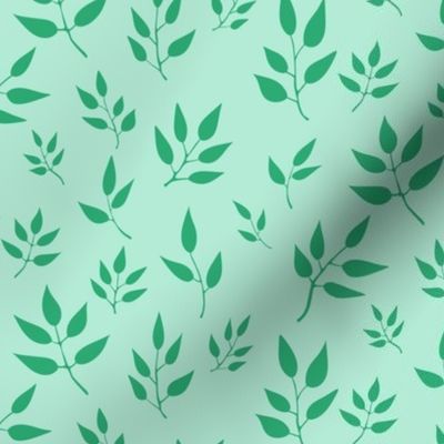Wildflower Delight: An Enchanting Green Leaf Pattern Dark Leaves Small