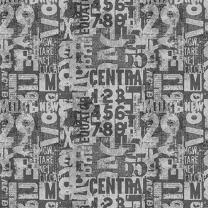 Grunge Typography Urban Style With Letters And Numbers In Neutral Grey Smaller Scale