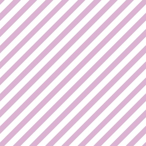 Lilac Purple diagonal stripes on white