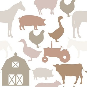 farm animals: slipper, summer sage, suede, cotton, morganite, moon shadow