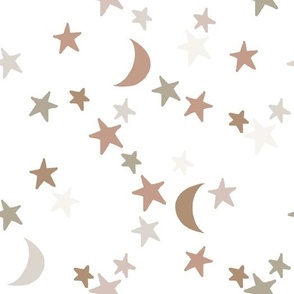 stars and moons: slipper, summer sage, suede, cotton, morganite, moon shadow