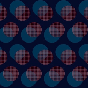 Venn Diagram - Blue and Red - Tight Dots