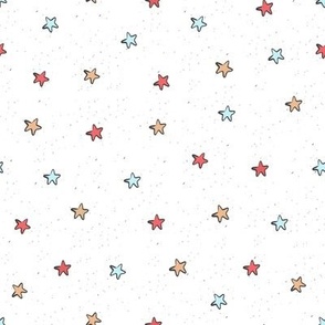 Red White and Blue Freehand Stars