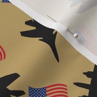 Planes & Flags Non-Directional Wallpaper