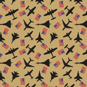 Planes & Flags Non-Directional Wallpaper