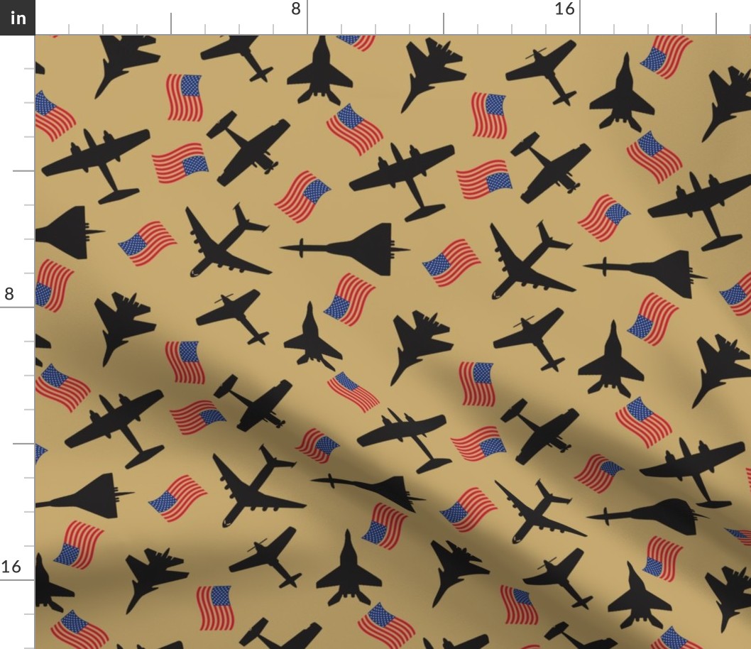 Planes & Flags Non-Directional Wallpaper