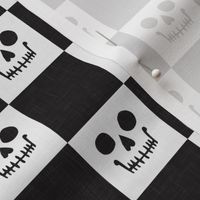 Skull Checks - Halloween Plaid - black/white - LAD23