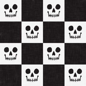 Skull Checks - Halloween Plaid - black/white - LAD23