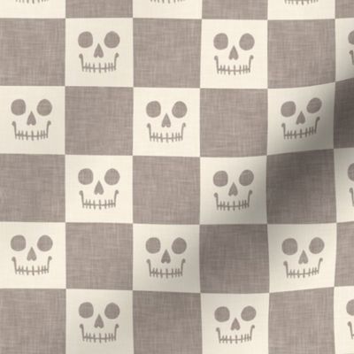Skull Checks - Halloween Plaid - neutral - LAD23