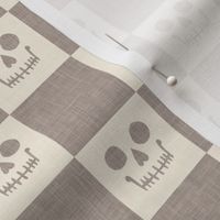 Skull Checks - Halloween Plaid - neutral - LAD23