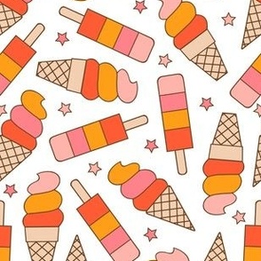 Retro Ice Cream Cones and Popsicles