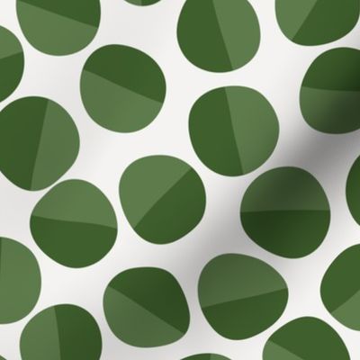 2 inch Hand Drawn Forest Green Circles on an White Background 12x12