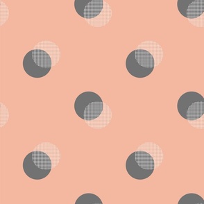 Venn Diagram - Pink and Grey - Loose Dots