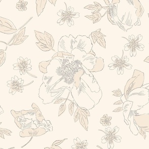 Tree Peony Neutral Grey