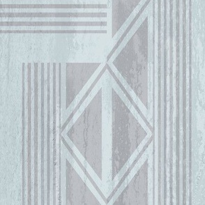 Soft blue/gray/cream  geo symbols multi-dimensional