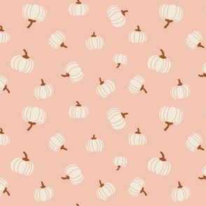 Tossed cream Pumpkins on light pink