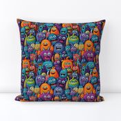 Cute Funny Monsters Embroidery - Medium Scale